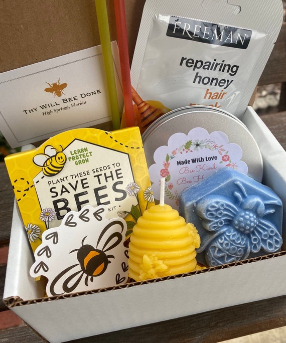 Bee Gift Box With Soap and Honey, Honey Bee Sweet Themed Gift Basket, Bee  Lover, Beekeeper Gift, Save the Bees Set 