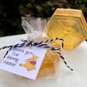 Honey Bear Soap Favors, Bear Party Favor, Teddy Bear Baby Shower, Bee Birthday, Honeycomb Soap, Baby Shower Soap, Honey Bee Shower