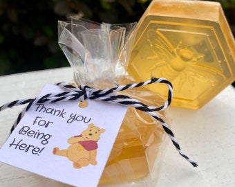 Honigbär Seife Gastgeschenke, Bär Gastgeschenk, Teddybär-Babyparty, Biene Geburtstag, Wabenseife, Baby-Dusche-Seife, Honigbienen-Dusche