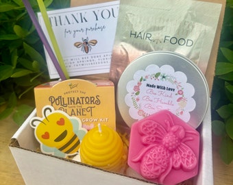 Bee Gift Box with Soap and Honey, Honey Bee Sweet Themed Gift Basket, Bee Lover, Beekeeper Gift, Save the Bees Set