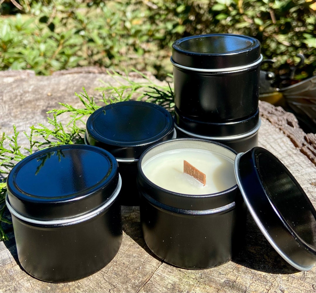 2oz Unlabeled Soy Candles, Bulk Wholesale Candles, GOLD and BLACK Favor