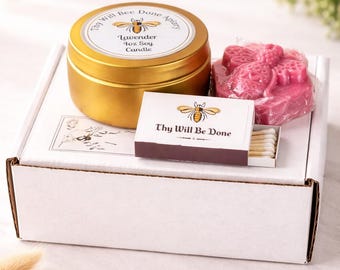 Spa Gift Box With Candle and Soap | Honey Bee Gift Basket | Choose Your Own Gift Box | Save the Bees Gift | Send a Hug Gift Set