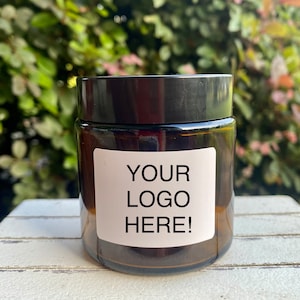 4oz Custom Candles, Your Logo Private Label Jar Candles, Wholesale Luxe Candles, Honey Scented Unlabeled Luxury White Label Candles