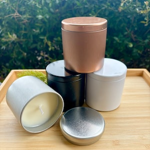Wholesale No Label Candles, Bulk Private Label 3oz Tin Candles, Scented Soy Wax Unlabeled Tin Candles, Blank Event Favor Candles