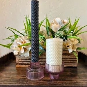 Dinner Table Candles, Beeswax Natural Rolled Candles, Black Taper Candles, Natural Candle, Wedding Table Candle, Centerpiece Candles