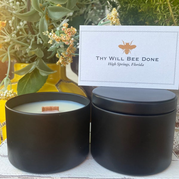 TEN Bulk Wholesale Private Label 4oz Black Candles, Honeybee Inspired No Label Candles, Black Soy Candles, Sampler Pack Available