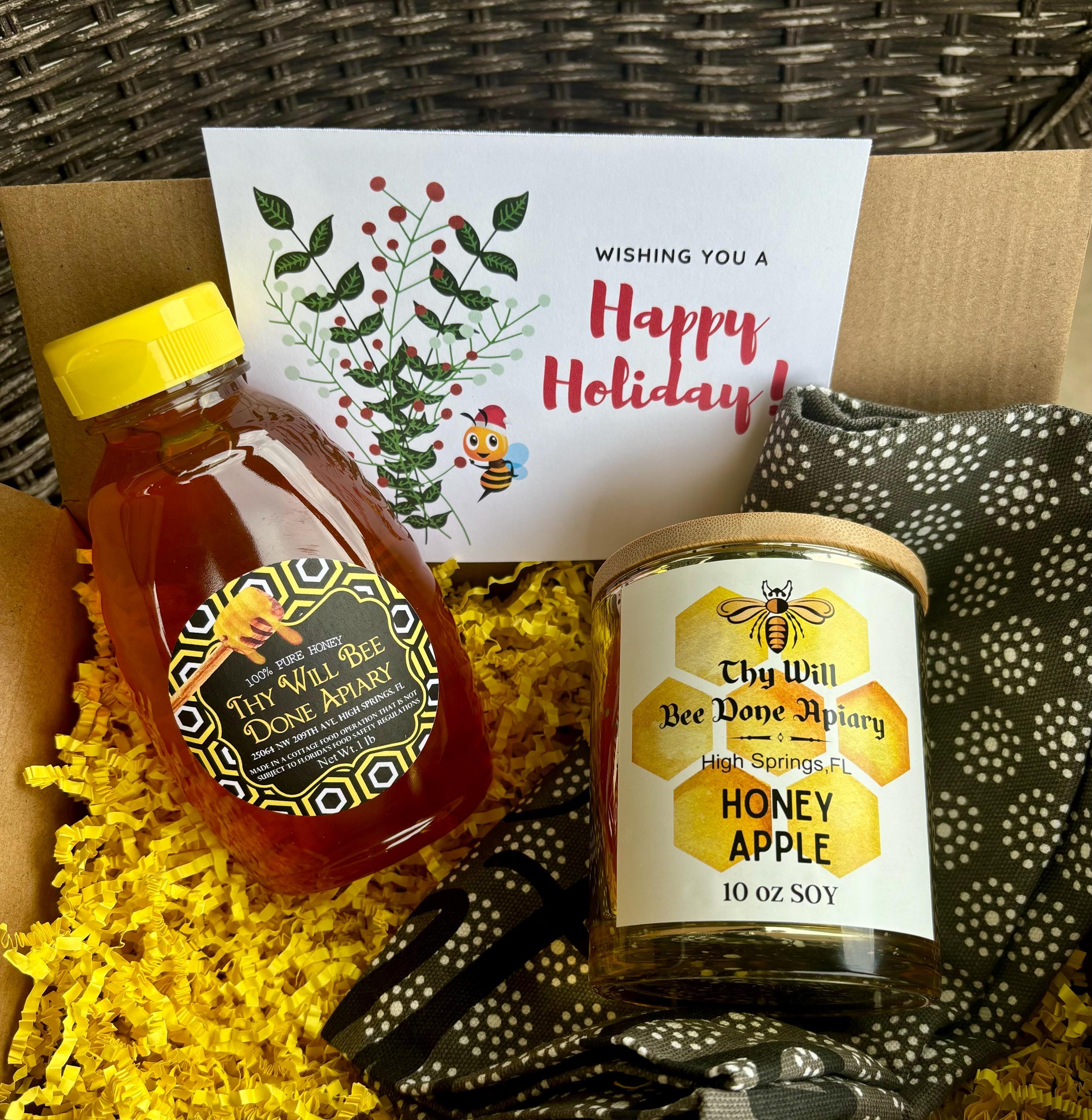 Christmas Honeybee Gift Box, Honey Bee Sweet Themed Gift Basket