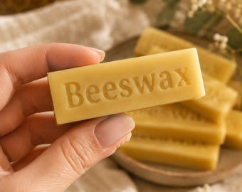 Clean Beeswax 1oz Bars, Chunk Pure Yellow Raw Bee Wax, Natural Organic Wax, Local Florida Bees Wax