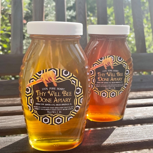 Raw Local Honey, Florida Wildflower 1lb Glass Jar Raw Honey, All Natural Pure Honey, Gallberry Honey