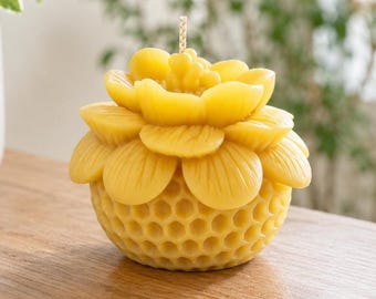 Natural Beeswax Candle, Raw Beeswax Novelty Candle, Honeycomb Handpoured Candle, Pure Bees Wax Organic Candles, Cool Candles, Bee Lover Gift