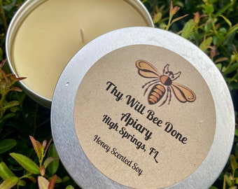 Soy Honey Scented Tin Candles, Favor Candles, Aromatherapy Travel Soy Candle