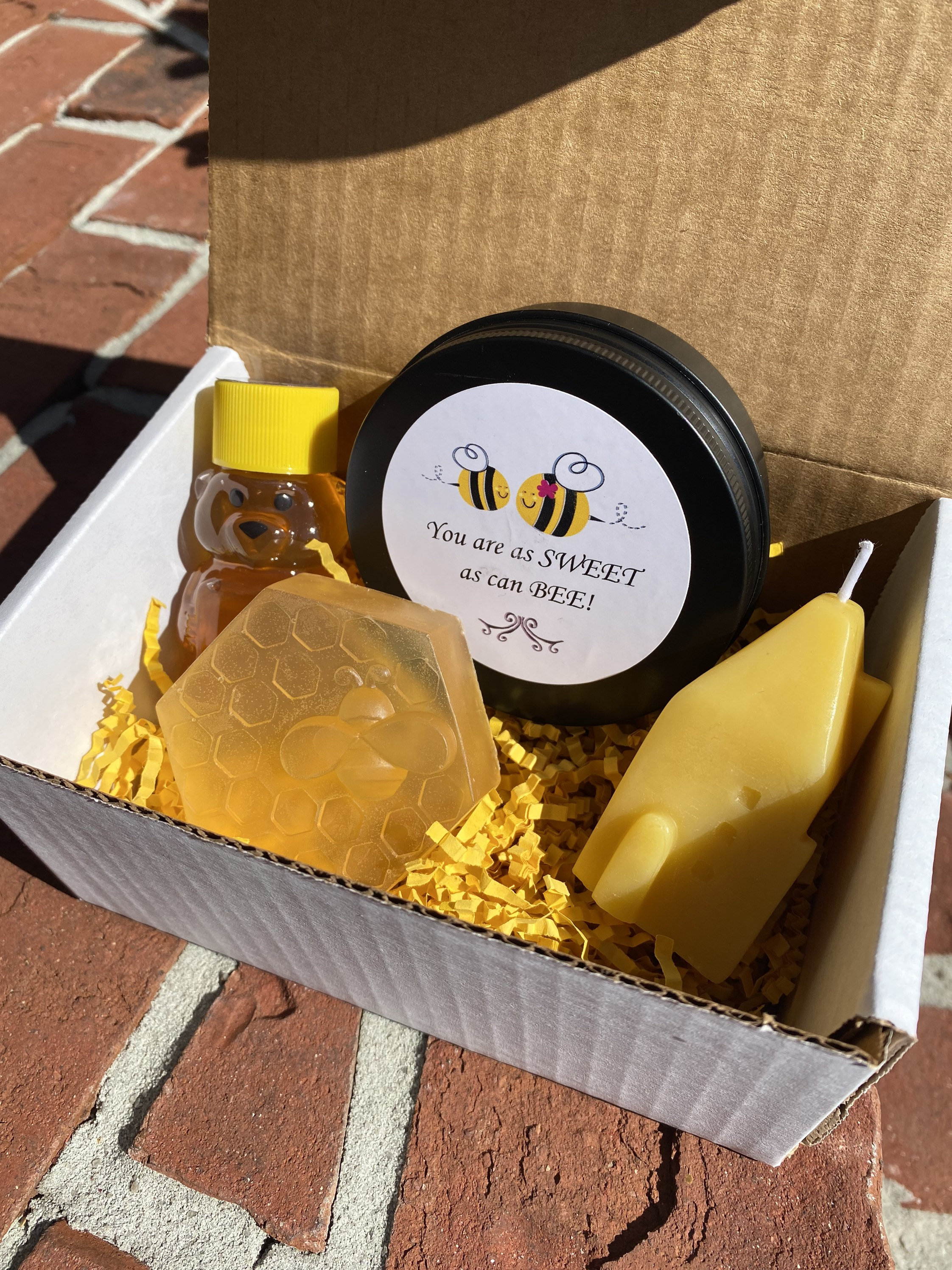 Welcome Home Gift Box With Raw Pure Honey, Beeswax Candle and Soap