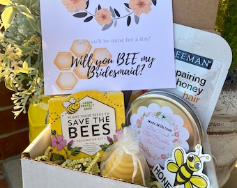 Be My Bridesmaid Gift Box, Proposal Box for Bridesmaid, Maid and Matron of Honor, Bridal Party Gift, Bee Wedding Gift Box