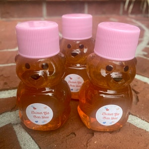 Pink Honey Bear Baby Shower Favors, Mini Pure Organic Honey Bears, Baby Girl Shower Favors