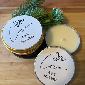 Bulk Mini Candle Favors, Set of 10 Personalized Wedding Candles, Bridal Shower Favor, Personalized Love Candle, Bridesmaid Proposal Box Gift