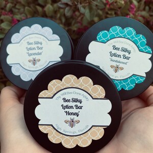 Lotion Bar Gift Set of THREE, Beeswax Solid Lotion Bars, Hard Lotion, Skin Care Gift Box, Self Care Gift for Dry Skin