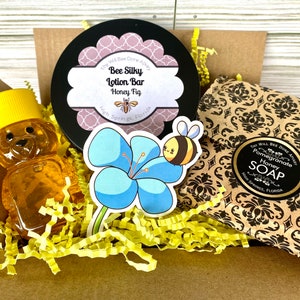 Honey Friendship Gift Box, Mini Honey Gift Basket, Thinking of You Gift, Lotion Bar And Soap Gift Set, Bee Gift Box