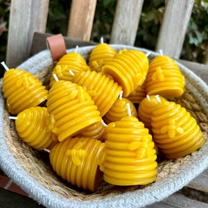 Beeswax Beehive Candle, Natural Votives, Bee Party Favor, Bee Shower and Bee Day Favors, Honey Bee Event
