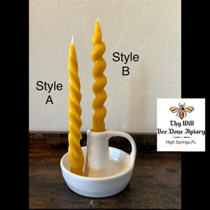 Beeswax Twisted Taper Candle, Spiral Tall Candle, Dinner Table Candle, Natural Pure Beeswax Candlesticks