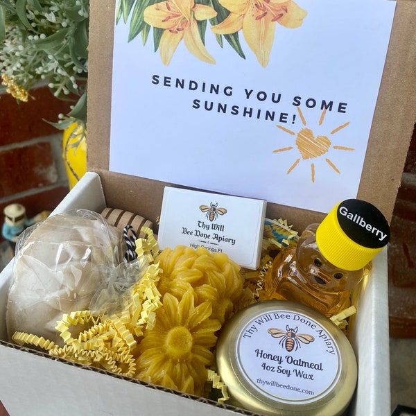 Care Package, Bee Gift Box, Sunshine Gift, Thinking of You Gift, Honey Gift, Get Well Gift Box, Sympathy Gift Box