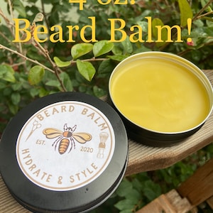 Beard Wax, Beard Oil, Men&#39;s Facial Hair Balm Conditioner, Beeswax Beard Moisturizer, Men Grooming Cream, Gift for Husband, Dad Gift