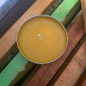 Private Label Beeswax Candle, Unmarked Pure Beeswax Travel Tin Candle No Label, No Label Beeswax Candle