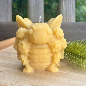 Honeybee Beeswax Candle, Gargoyle Style Novelty Candle, Pure Bees Wax Organic Candles, Cool Candles, Bumblebee Gift