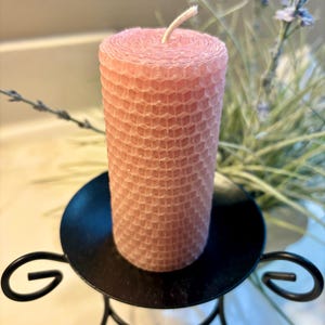 Pink Beeswax Candles, Pink Party Decor, Baby Girl Shower Candles, Centerpiece Candles, Rolled Natural Candles, Bridal Shower Table Decor