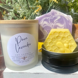 Lavender Gift Box, Self Care Spa Box,  Lavender Theme Mother’s Day Gift, Lavender Candle, Lavender Soap, Bee Gift for Women
