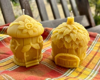 Velas de cera de abeja natural, velas originales de cera de abeja cruda, velas orgánicas de cera de abeja pura, decoración de hadas con estilo cottagecore de bosque, regalo de abejas