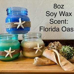 Beach Themed Candle, Nautical Candle Gift, Florida Gift, Coastal Decor