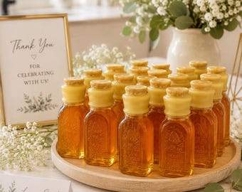 Muth Honey Jars, 4oz/8oz Glass Mini Honey Bottles, Honey Favors, Mini Honey Jar Wedding Gifts, Honey Shower Favors, Florida Honey