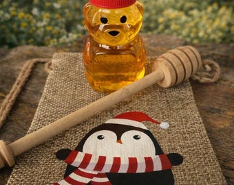 Christmas Honey Gift Set, Honey Bear Bee Christmas Present, Stocking Stuffer Bee Gift