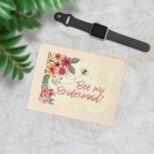 Bee My Bridesmaid Cosmetic Bag, Bridesmaid Proposal Gift Bag, Bridesmaid Proposal Box, Be My Matron