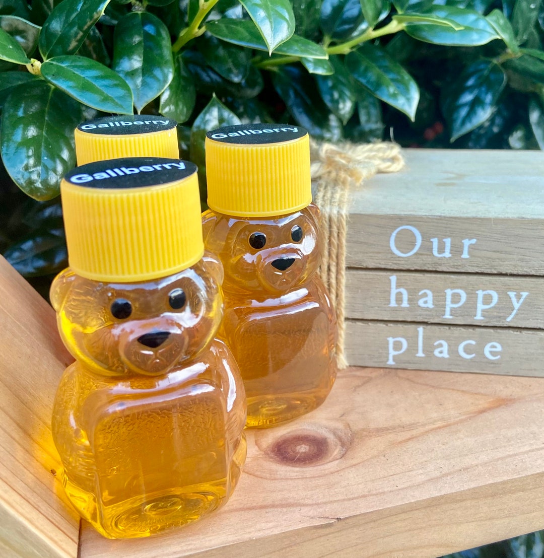 Mini Pure Honey Bear Bottles, Bear Party Honey Favors, Edible Party