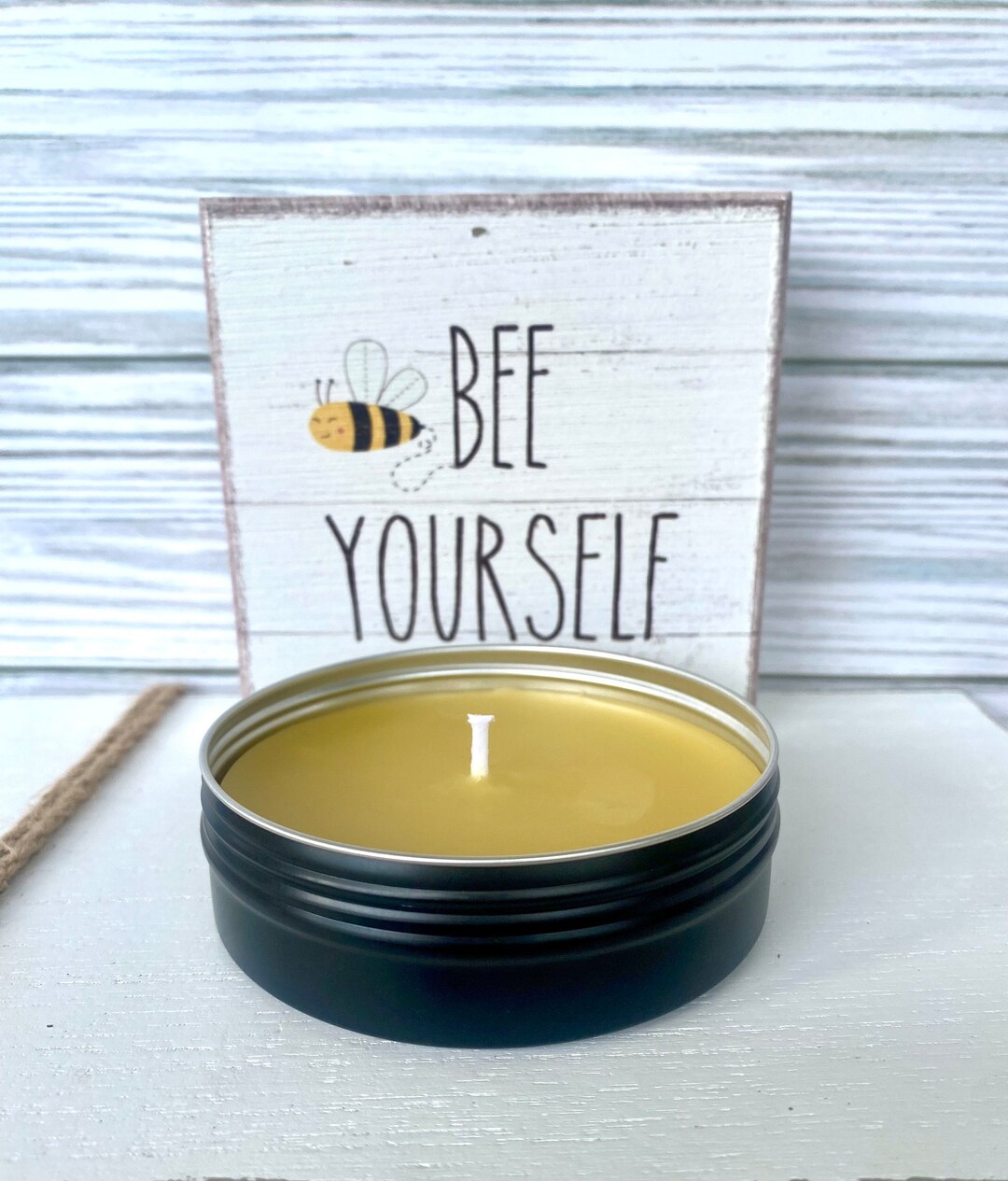 Bulk Unlabeled Beeswax Tin Candle, Private Label No Label Candle