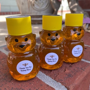 Honey Bee Baby Shower Favors,  A Little Honey Favor, Mini Honey Bear Favors, Bee and Bear Themed Party Favors, Thank You for Bee-ing Here