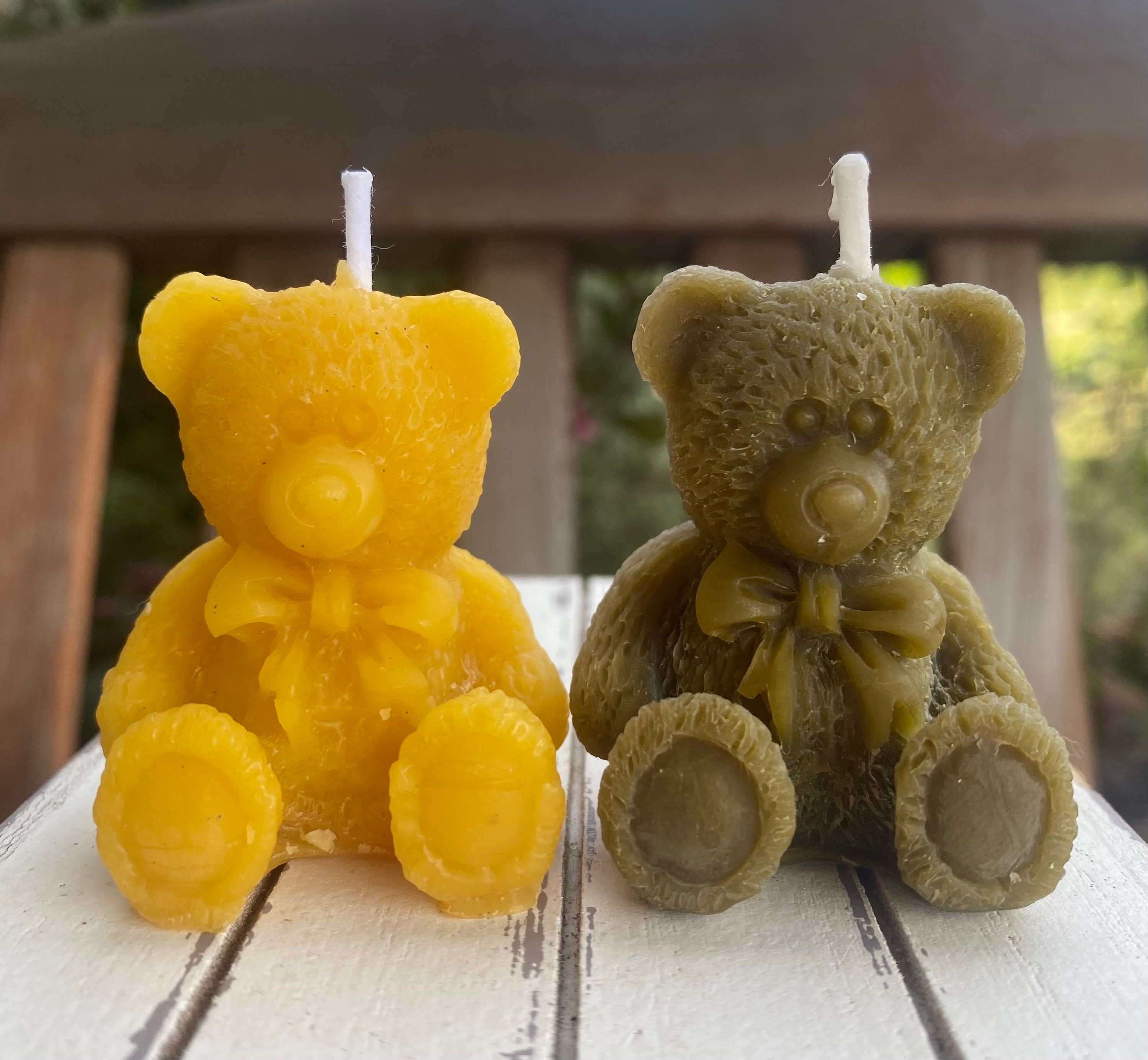 Teddy Bear Candle, Bear Party Favor, Beary Ready for Baby, Bearly Wait  Shower Favor, Bear Cake Topper, Honey Bear Favor 