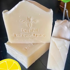 Honey Lemon Bar Soap, Handmade Honey Infused Gift Soap, Citrus Soap, Bee Gift, Bee Bathroom