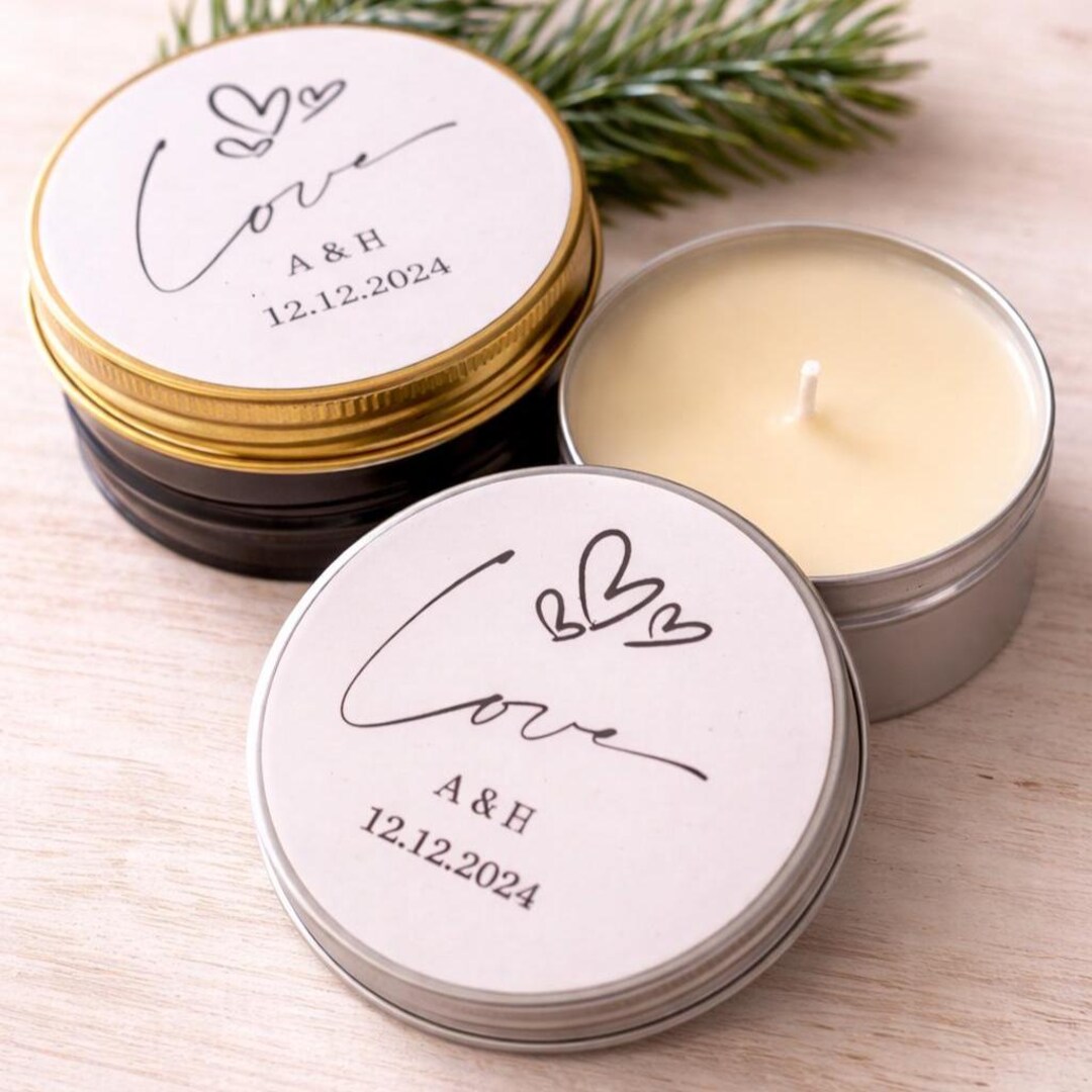 Bulk Wedding Candle Favors, Set of 10 Personalized Wedding Candles ...