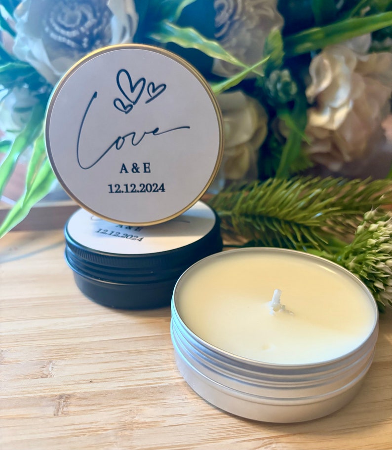Bulk Wedding Candle Favors, Set of 10 Personalized Wedding Candles ...