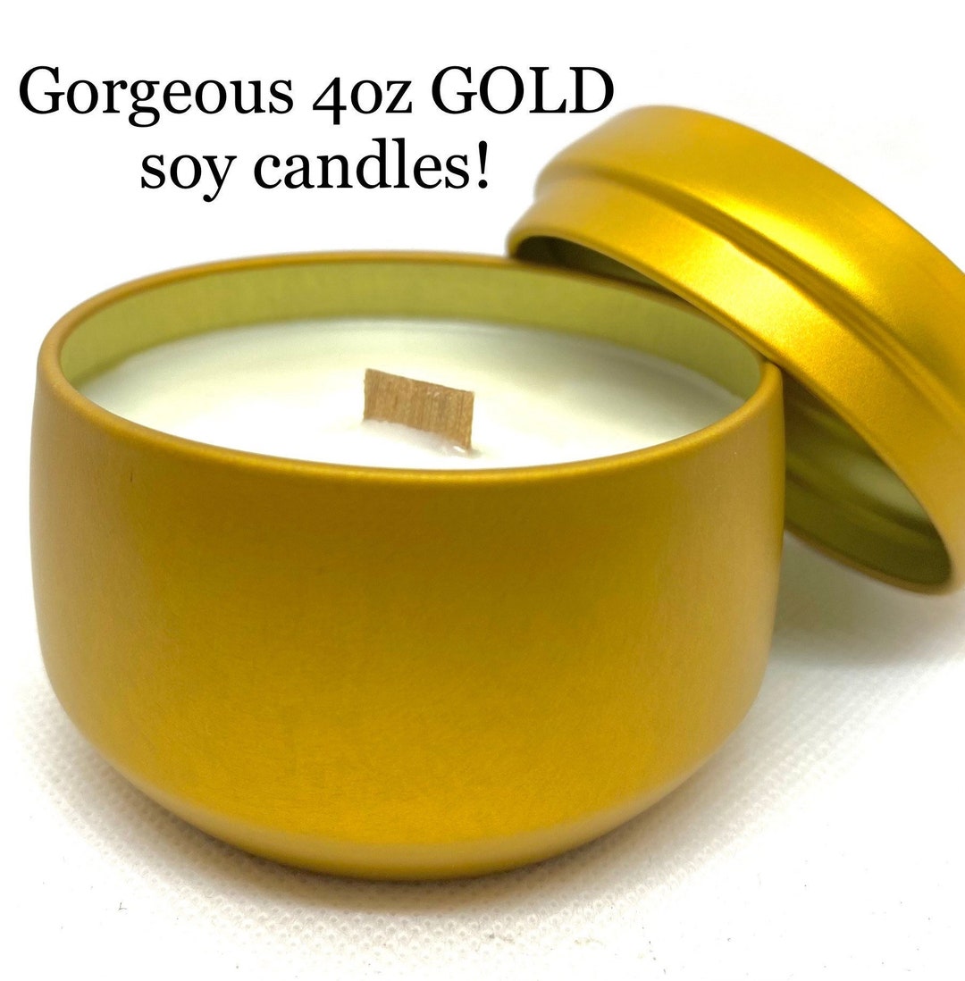 BULK Luxury 4oz Gold Soy Candles Wholesale Unlabeled Candles Etsy