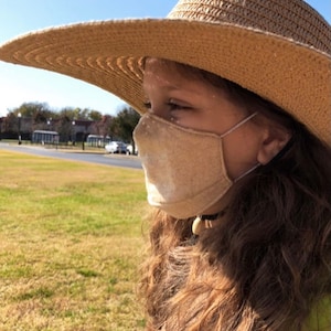 SALE Face Mask for Kids GOTS Native Organic Cotton Peruvian undyed Natural Color for children