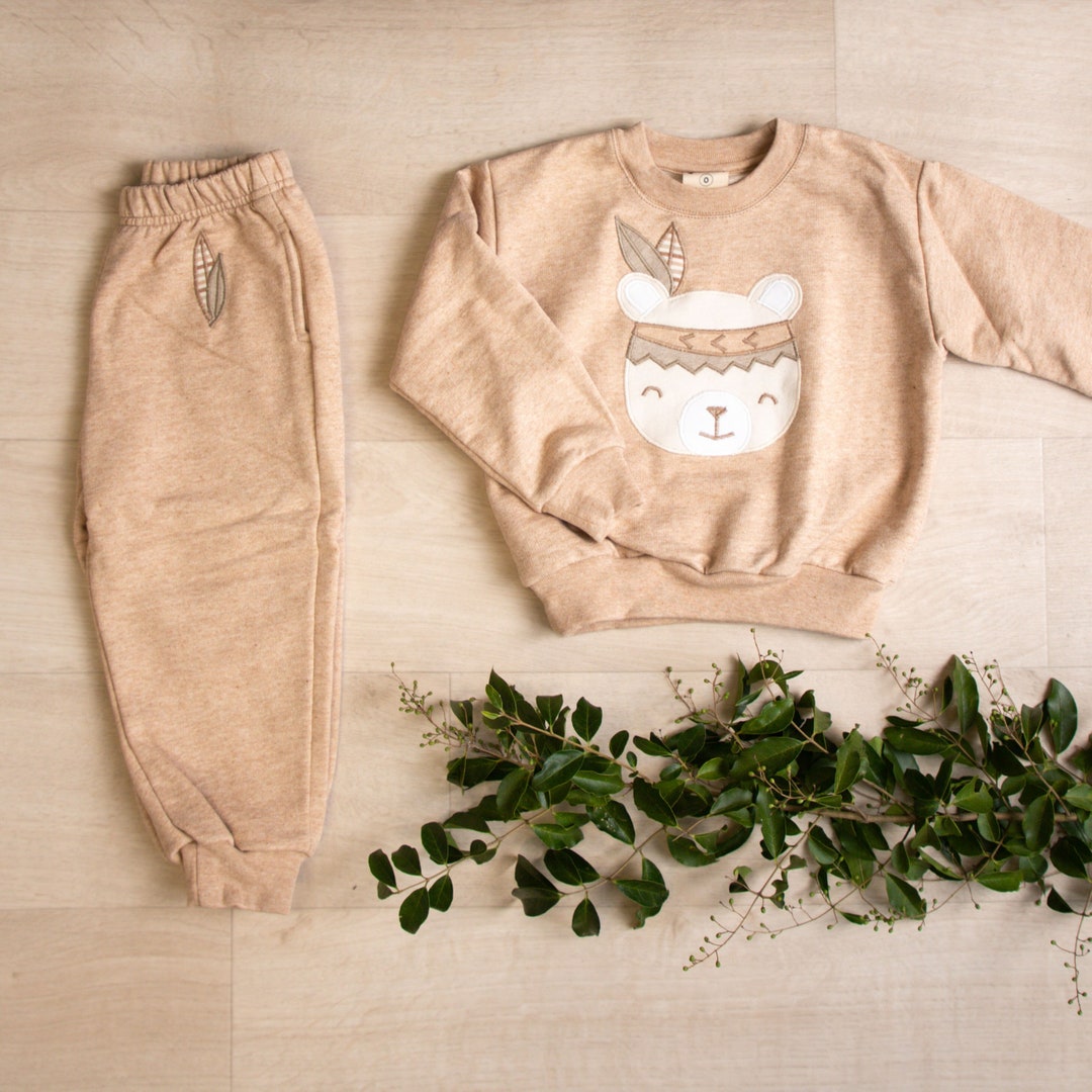 Text Peruvian Organic Cotton セットアップ Organic Native Cotton, Peruvian GOTS Brushed Fleece Sweatshirt and