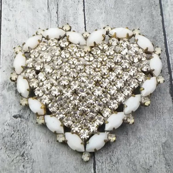 Vintage-Style Heart Brooch - Husar D Jewelry -  Czech Brooch/Pin