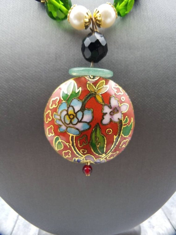 Vintage SARAH COVENTRY Red Enamel Flower Necklace… - image 6