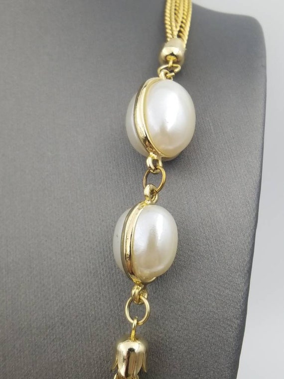 Vintage Simulated Pearl Statement Necklace – Faux… - image 3