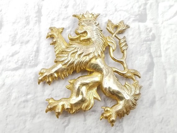 MIRIAM HASKELL Brooch – Vintage Coat of Arms Lion