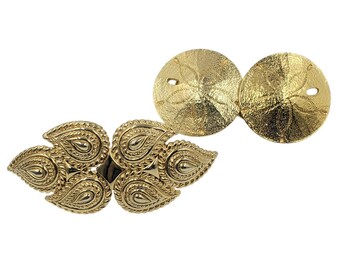 Vintage 90s Mimi Di N Womens Goldtone Paisley Buckle Faux  display picture 2