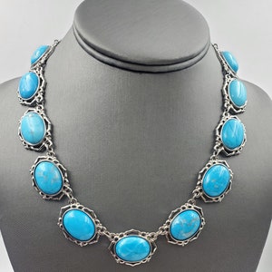 Camrose & Kross Jackie Kennedy Replica Faux Howlite Turquoise Statement Necklace – Vintage JBK - Jacqueline Kennedy Jewelry